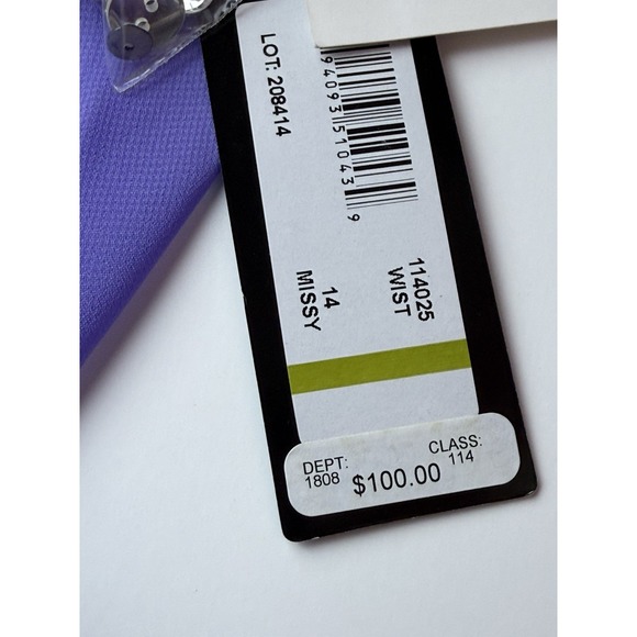 SLNY Women's‎ Purple Beaded Neck Sleeveless Chiffon Dress - Size 14 NWT Party - Picture 11 of 13